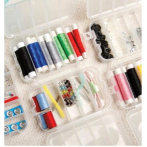 Set Masina de cusut manuala, portabila, cu baterii + Trusa de cusut si croitorie, portabila, cu 210 accesorii