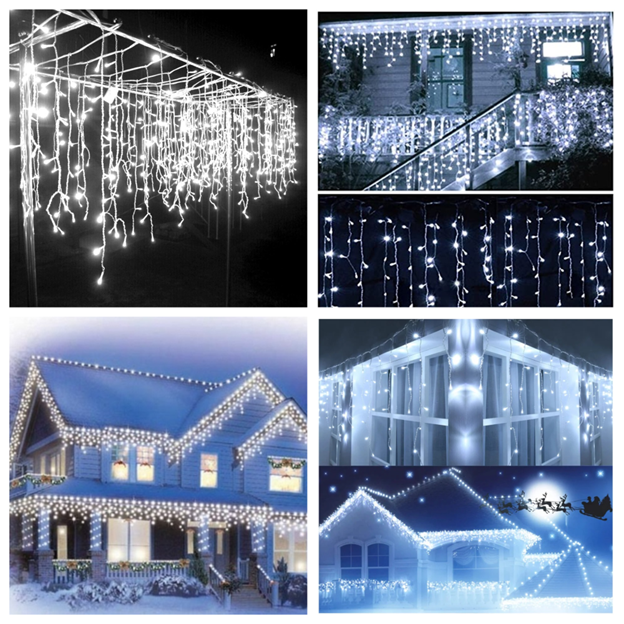 Instalatie tip franjuri, 5 m Alb Rece