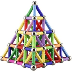 Joc creativ pentru copii, 63 piese, Magnastix Magnetic Sticks