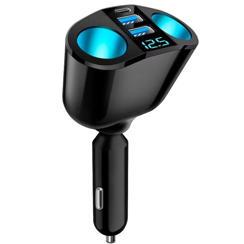 Incarcator Auto G-C14 cu 2 Porturi Bricheta, 2 x USB si 1 x type-C, Putere 66W, Ajustabil si Rotativ, Negru