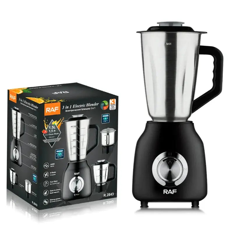 Blender Multifuncțional 3 în 1 RAF, 1.6L, 350W, Oțel Inoxidabil