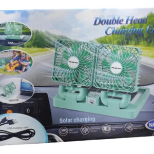 Ventilator Portabil de Masă Dublu Solar Alb USB