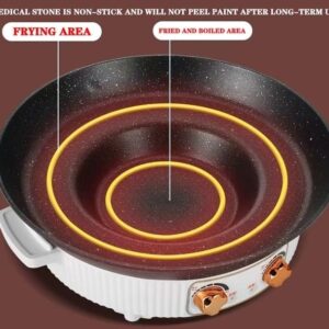 Tigaie electrică 2 în 1, RAF R5416, 1600W, 2L, cu capac și suprafață de prăjire/fierbere