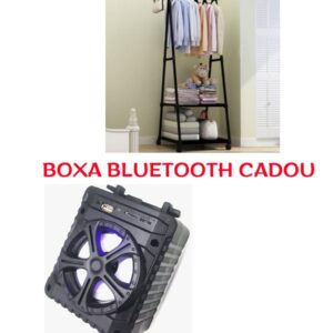Suport triunghi pentru haine si umerase cu 2 rafturi inferioare + CADOU BOXA BLUETOOTH