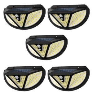 Set 5 lampi solare, de exterior, rezistenta la apa, senzor de miscare, 118 LED-uri