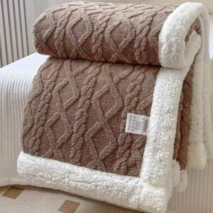 Patura Cocolino Groasa Dubla, Super Soft, Tip Tricotaj, cu Blanita, 200 x 230 cm